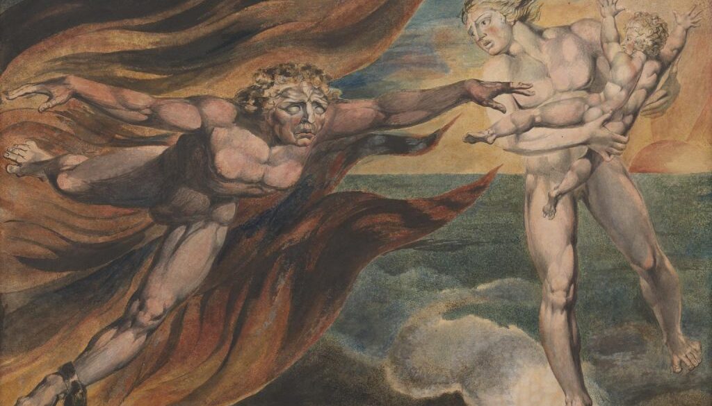 The Good and Evil Angels 1795-?c. 1805 by William Blake 1757-1827
